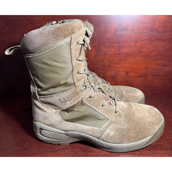 5.11 ATAC 2.0 8" Desert Dark Coyote Military Style Tactical Suede Boot Mens 11 - Picture 1 of 12